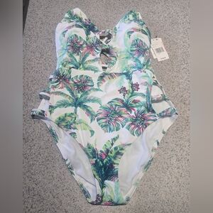 Jessica Simpson Medium One Piece Swimsuit Jungle Cruise Beaded NWT